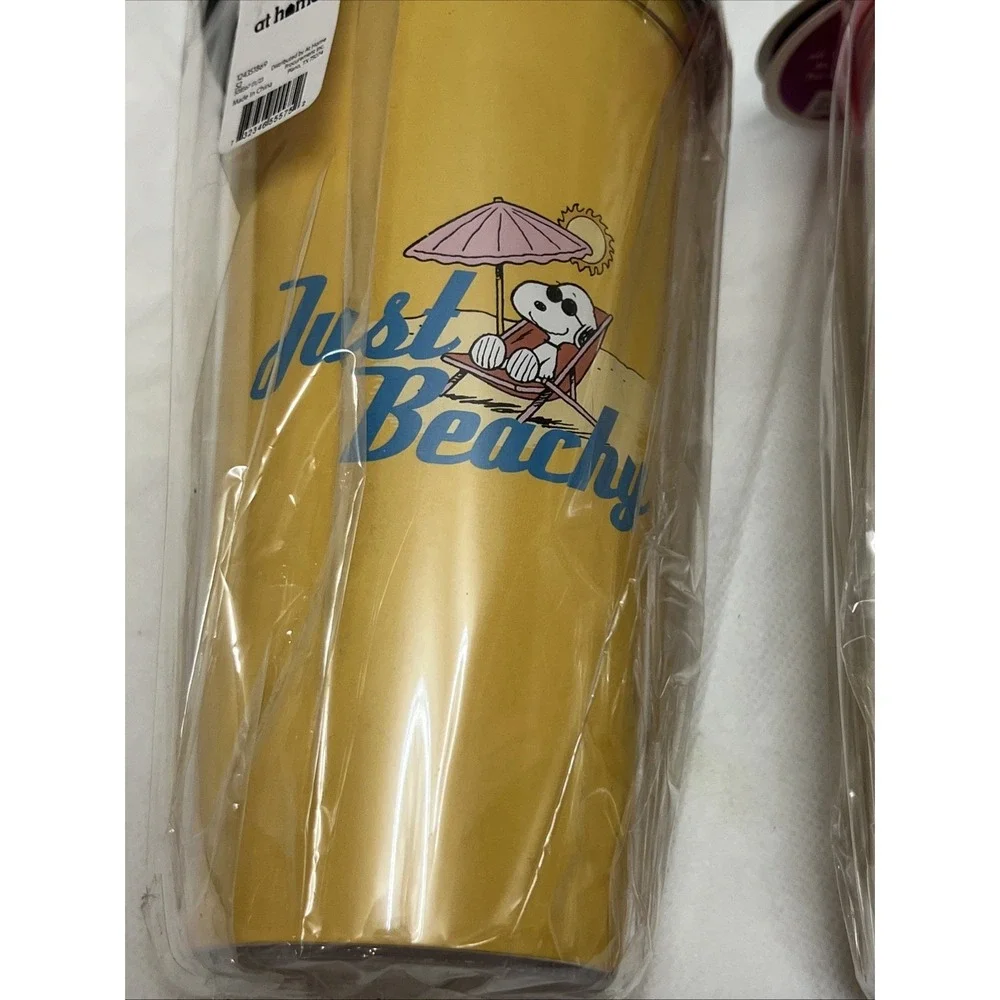 Peanuts Snoopy Iced Coffee Tumbler Set of 2 Just Beachy Doghouse Charlie Brown